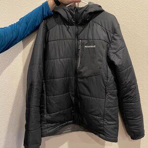 Men's Montbell Thermawrap Parka Black Grey Reversible Size Large